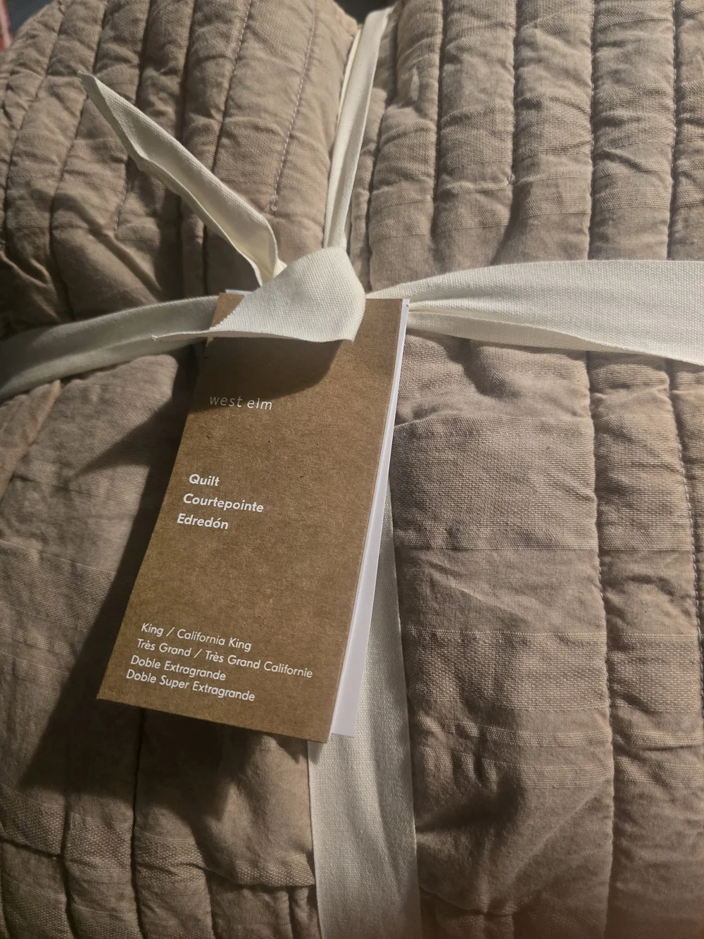 NEW!!! WEST ELM Parks Washed Cotton Quilt, King/California King,